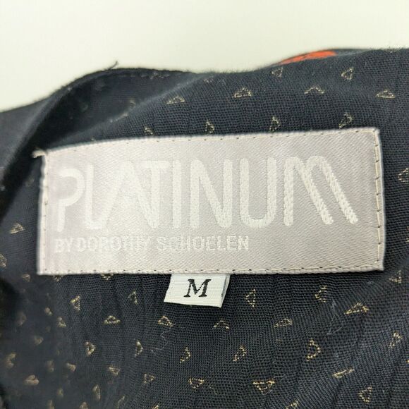 Vintage Kimono Top M Black Pink Cardigan Patchwork Color Artsy Eclectic 90s - Picture 14 of 14